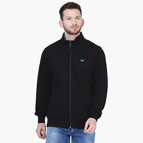 Black Men Zippered Sweatshirt